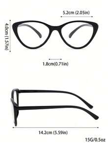 1 Pair Women's Fashionable Classic Retro High-Definition Cat Eye Glasses - Black - View 4