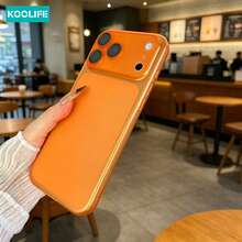 Ốp lưng điện thoại Koolife màu cam mờ trong suốt, chất liệu TPU mềm chống sốc, bảo vệ toàn diện camera, tương thích với iPhone 17/17 Pro/17 Pro Max/16/15/14/13/12/11 - trái cam - Xem 10