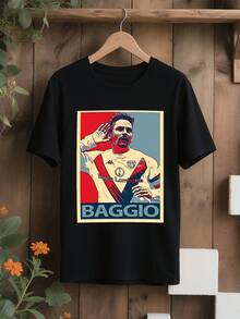 Baggio Vintage T-Shirt Of The Italian Football Legend - Retro Baggio Design, Printed With The Jersey Number 10, A Comfortable Crew Neck Casual Sportswear Outfit, Suitable For All Seasons, Designed For Men, Durable Fan Wear, Ideal For Both Match Days And Everyday Wear, A Tribute To This Italian Football Idol. Perfect For Every Day. Casual Wear. Cotton T-Shirt, Soft, Lightweight And Comfortable. Cotton Daytime Comfort, Stylish Casual Design. Ideal For Men And Women. Crew Neck T-Shirt, Gym Top, Going Out Top, Outdoor Wear, Holiday, Graduation, Fitted, Slogan T-Shirt. Quote T-Shirt, Minimalist Graphic T-Shirt, Funny Graphic Tee, Beach Party, Surfing, Picnic, Gift, Airport Outfit, Spring, Coordinates Sets. Women's Summer, Understated Summer Outfits, Summer Coordinates, Event Dresses, Autumn, Winter, All Seasons, Birthday Dress, Party Outfits. Rave Outfit, Office Wear For Women, Curvy, Casual Clothes For Women, Gym Wear For Women, Resort Style, K DO8Q - Black - View 7