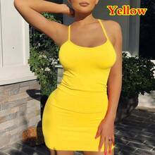Minivestido con tirantes finos para mujer, minivestido Sexy ajustado para fiesta y discoteca, camisola corta para mujer, vestido veraniego negro liso 2025 - Gris - Ver 2