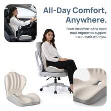 Ergonomic Seat Cushion, Office Lumbar Support Cushion, Posture Correction For Prolonged Sitting, Lumbar Support, Student Office Chair Lumbar Pad, Memory Foam Lumbar Support. - A - View 2