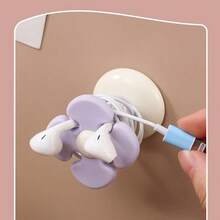 Bộ 3 món sắp xếp dây cáp để bàn hình hoa, kẹp dây silicon, cuộn dây cáp tự dính. - Nhiều màu - Xem 8