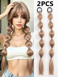18 Inch Boxing Braids Hair Extensions 2pcs/Pack - Elastic Lantern Ponytail, Instant Volume, Suitable For Daily Wear And Holiday Hairstyles, Add Volume To Ponytail, No Extra Hair Extensions Needed (Multiple Colors Available) - Multicolor - View 13