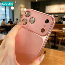 Pink Matte Semi-Transparent Phone Case, Soft TPU Drop-Proof Protective Case, All-Around Camera Protection, Compatible With Apple 17/17 Pro/17 Pro Max/16/15/14/13/12/11 - Pink - View 3