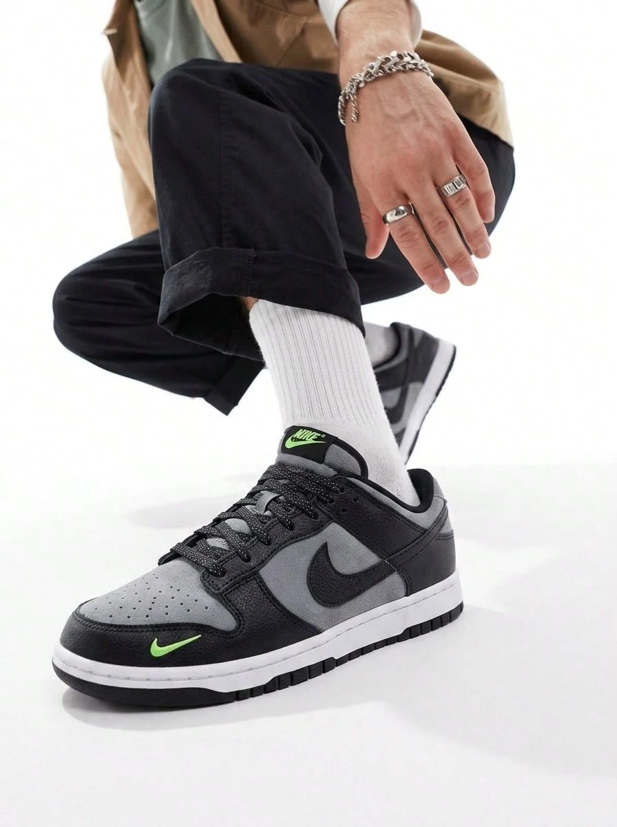 Nike Dunk thấp - Xám lạnh/Volt/Bạc phản quang/Đen - Xem 1