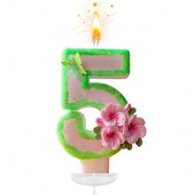 创意畅销0-9数字字母生日蜡烛，手工DIY生日蛋糕，节日主题派对装饰蜡烛，绿色蝴蝶轮廓，粉色桃花，亮片，彩色彩绘，优雅适用于婚礼、生日庆典、周年纪念日 - 綠色描邊蝴蝶三朵 - 查看 20