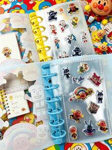Bìa đựng tài liệu 6 vòng trong suốt Kawaii, bìa sổ tay trong suốt họa tiết hoạt hình dễ thương có khóa bấm, hộp đựng văn phòng phẩm thẩm mỹ cho năm học mới. - A7 - Xem 7