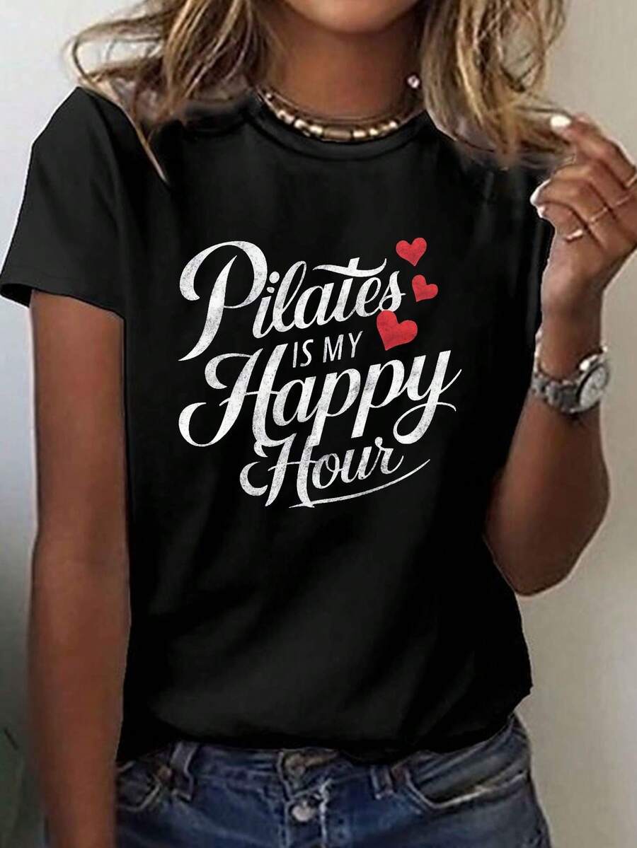 Mi camiseta es el top casual perfecto para la primavera y el verano, con un diseño de cuello de tripulación de manga corta