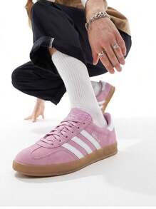 Adidas Gazelle室内女式运动鞋 粉色 JS1395 - 紫丁香/雲白/膠 - 查看 1