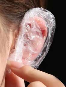 100 chiếc nút bịt tai bằng nhựa chống thấm nước dùng một lần dùng để nhuộm tóc. - A - Xem 4