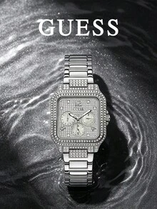 Men's Quartz Watch - Handcrafted Zirconia Sparkling Square Wristwatch. Casual Style, Suitable For Various Occasions. Enhance Your Fashion Taste. GW0472L1 - Silver - View 1