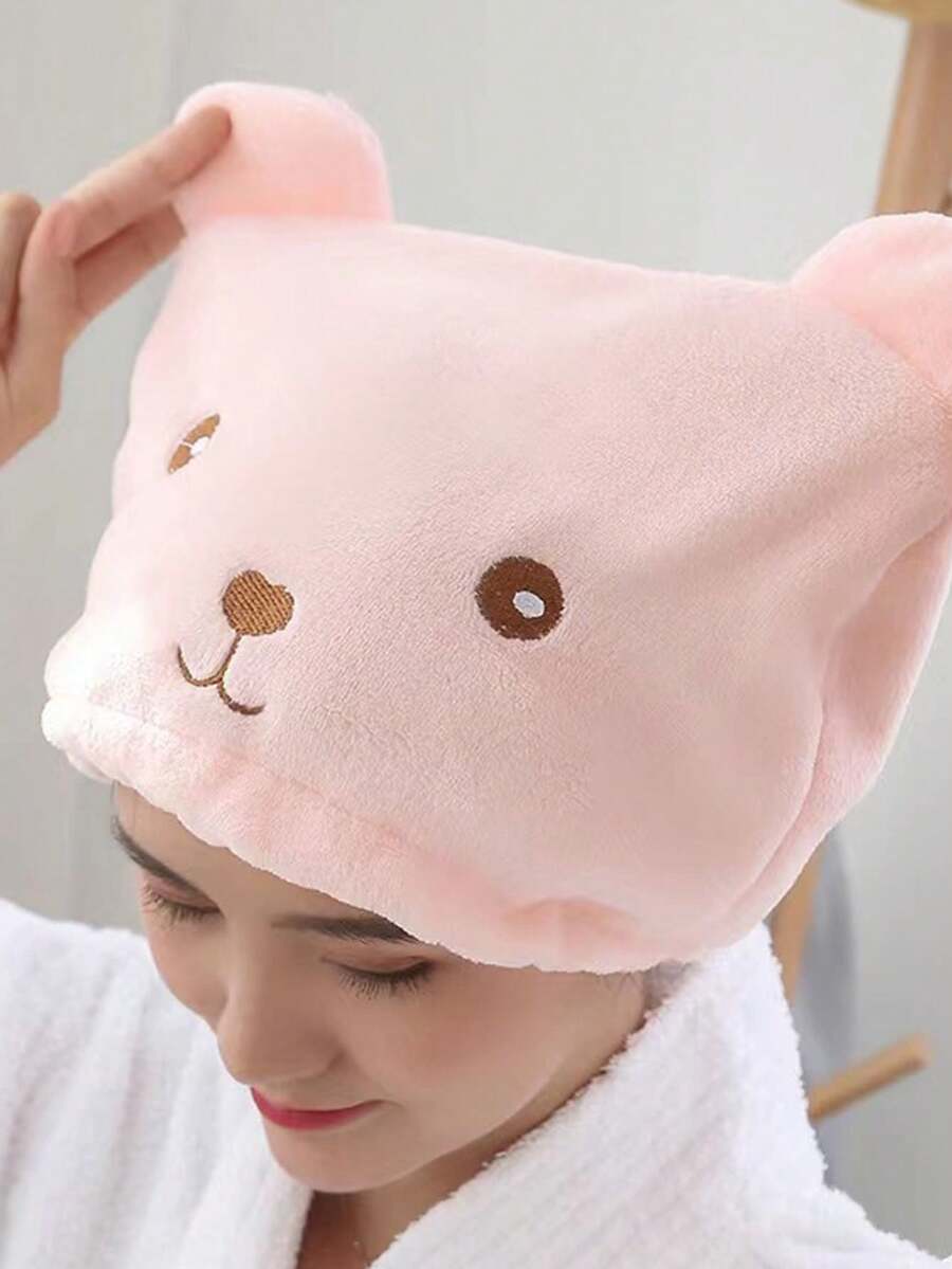 Khăn lau khô tóc, mũ tắm dày dặn, thấm hút tốt, nhanh khô dành cho người lớn, khăn trùm đầu kiểu turban. - Hồng - Xem 1