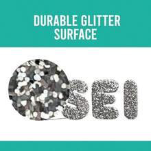 Silver - Sei 1.3cm Iron on Transfer Glitter Letters and Numbers Carefree Font Silver - pago - Ver 5