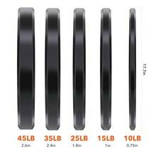 Set of 2 - 10LB Bumper Plates with Steel Insert, 2-Inch Universal Fit, Rubber Weight Plates for Strength Training, Perfect for Barbell Home Gym - 10LB*2 - Übersicht 5