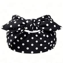 1pc New Solid Color Bow Polka Dot Wide Headband, Suitable For Daily, Festival, Workout, Non-Slip, Breathable, Elastic Sports Headband, Daily & Festival Gift,Travel,Party - Multicolor - View 8
