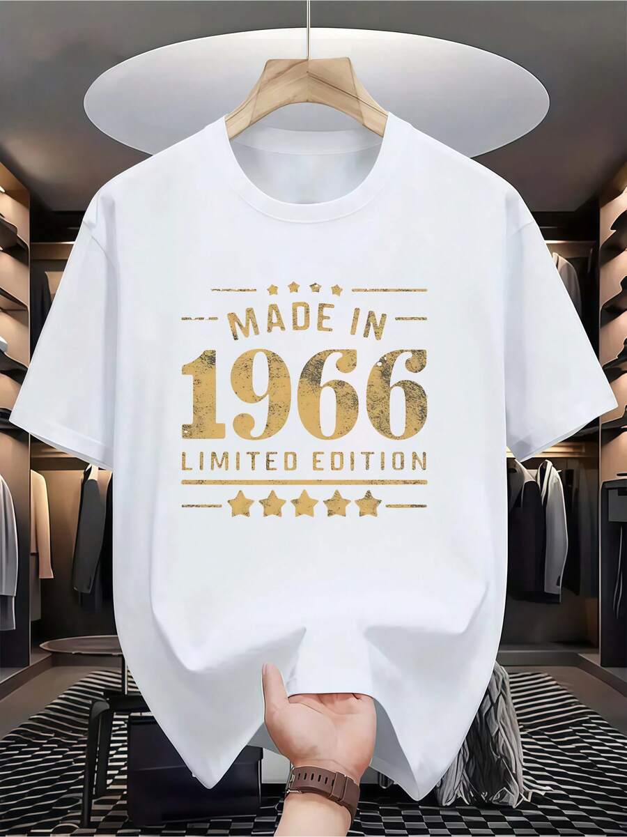 Camiseta Casual de Manga Corta para Hombre, Nueva Llegada Cuello Redondo de Poliéster, Lavable a Máquina, Ideal para Actividades al Aire Libre en Verano, Ropa Casual de Verano | Cuello Redondo | Tejido Suave - Blanco - Ver 1