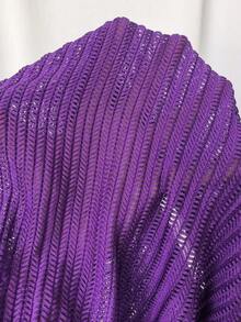Basics Set de 2 piezas de kimono de unicolor de manga corta y shorts para mujer para vacaciones - Morado Violeta - Ver 8