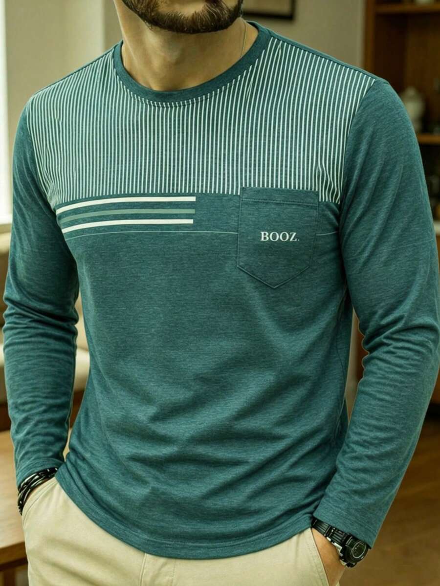 BOOZ Long-Sleeved T-Shirt With Pocket - 綠色 - 查看 1