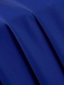 New Arrival Women's Long Sleeve V-Neck Elegant Romantic Lace Trim Long Yellow Dress, Autumn Spring - Royal Blue - View 4