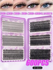 Bộ 630/600/570 sợi mi giả D-Curl mềm mại (10D+20D+30D+40D+50D+60D/30D+40D+60D+80D+100D/ 30D+40D+50D+60D+80D+100D), nhẹ và dày (chiều dài 10-18mm), độ bám dính khác nhau giúp hòa quyện hoàn hảo với mi thật. Bộ mi giả, mi nối, mi giả. - Nhiều màu - Xem 8
