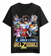 Playeras Los Caballeros Del Zodíaco - Negro - Ver 1