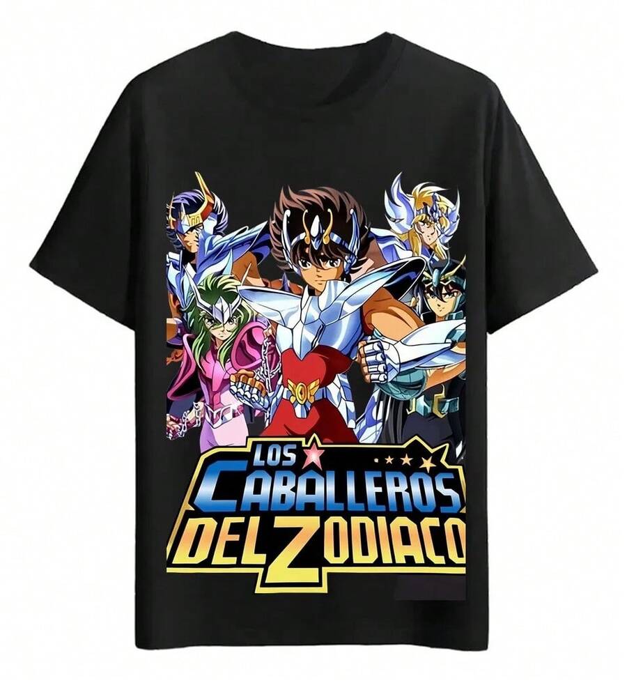 Playeras Los Caballeros Del Zodíaco - Negro - Ver 1