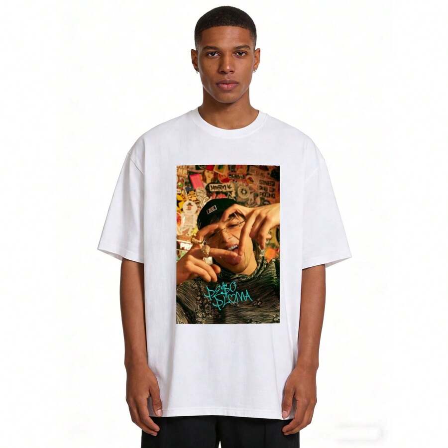 Remera Unisex con Estampado de y Firma - Blanco - Ver 1