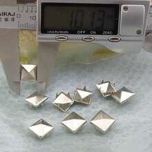 100/320/430pcs 10mm (0.394 Inch) Square Pyramid Silver Punk Rock Decor Handmade 4-Prong Metal Studs Suitable For DIY Leather Rivets, Bags, Clothing, Shoes Metal Square Rivets - A - View 9