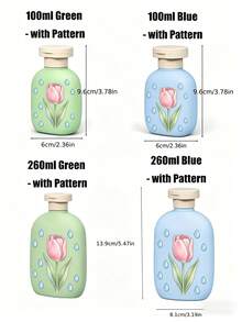Refillable Travel Bottles, Mint Leaf And Water Drop Design, Leak-Proof Squeeze Containers Suitable For Cosmetics, Shampoo And Other Liquids, Practical Travel Bottle Set, Travel Toiletry Bottles, Shampoo Travel Container, PP Lotion Bottle, Travel Essentials - Multicolor - View 6