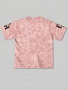 Zrgoth Men's Casual Versatile Simple Printed Element Short Sleeve T-Shirt - Pink - View 5