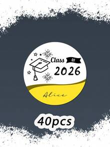 Nhãn dán tốt nghiệp hình tròn tùy chỉnh / Logo lớp tốt nghiệp năm 2026 cá nhân hóa / Nhãn dán / Đồ dùng học tập / Đồ dùng làm sổ lưu niệm / Đồ dùng học tập / Lễ tốt nghiệp / Quà tặng tốt nghiệp / Đồ dùng thiết yếu cho trường học / Đồ dùng tiệc tốt nghiệp năm 2026 - Nhiều màu - Xem 15