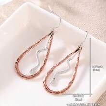 Teardrop Shaped Earrings, Dual-Tone Metal With Handcrafted Hammered Texture, Unique Artistic Vibe - Silver - View 6
