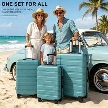 YSTYLE 3Pcs/1Set Luggage Suitcase Set, 20/24/28Inch Solid Color Suitcase, Light Green ABS Hardside Suitcase With 4 Slient Spinner Wheels, TSA Lock, Suitcase Spinner Suitcase, Durable Travel Luggage, Multifunctional Travel Suitcase Hardshell Suitcase Suitcase Luggage Carry-On Suitcase Travel Essentials For Men For Women For Vacation For Business Large Capacity Travel Essential Travel Accessories Travel Organizer Travel Stuff, Gift,Summer,Vacation,Business - 綠色 - 查看 2