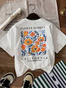 Women's Summer Tops With Pattern Print, Cotton T-Shirt, Women's Tops, Bohemian Style. - White - View 3