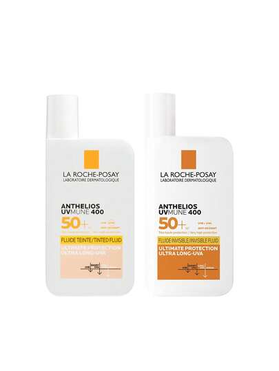 La Roche-Posay [Bundle] Anthelios UVmune 400 Tinted Fluid SPF50+ 50 Ml + Invisible Fluid SPF50+ 50 Ml