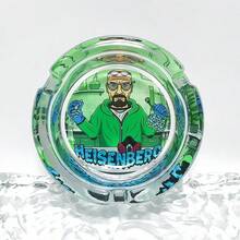 3.34-Inch Round Colorful Creative Laboratory Pattern Glass Ashtray, Cartoon Theme Ashtray, Home Decor Ashtray, Gift For Friends - Multicolor - View 9