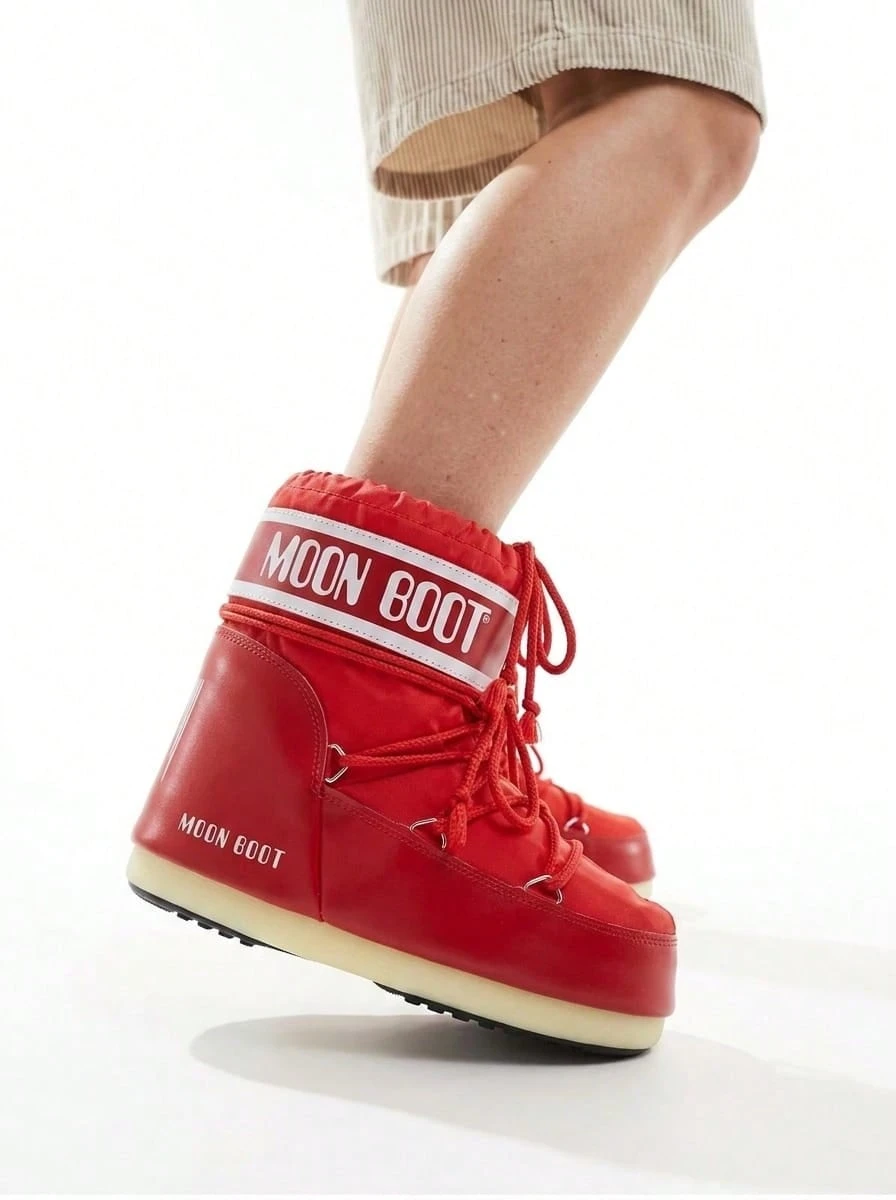 MB ICON LOW NYLON Women's Snow Boots RED 80D1409340-D001 - 紅色 - 查看 1