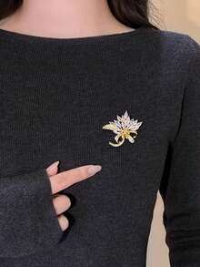 1 Stück funkelnde Ahornblatt Pullover Brosche - exquisites, kleinteiliges, einzigartiges Accessoire mit hochwertigem, elegantem Gefühl. Luxuriöses Sommerversteck-Accessoire für Frauen. Ein ideales Geschenk für Frauen. - Verschiedenfarbig - Übersicht 6