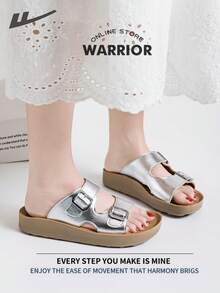 Warrior 夏季女士运动凉鞋，舒适柔软鞋底，时尚百搭，低调风格，休闲百搭，适合户外旅行、通勤、多种场合的沙滩漫步。 - 銀色 - 查看 6