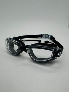 2 piezas Gafas de natación HD resistentes al agua y antivaho, gafas de natación profesionales de carreras con tapones para los oídos todo en uno - A - Ver 3