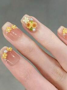 INS Style Fresh Daisy Nail Art Decorations, Multi-Size Resin Flowers + Metal Beads, Nail Art DIY Decoration Materials - Multicolor - View 4