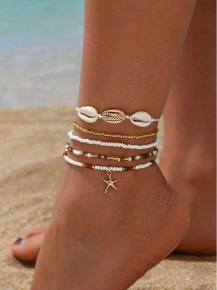 1pc Boho Chic Beachy Anklet, Versatile Summer Holiday Vacation Accessory With Exotic Flair - Multicolor - View 6