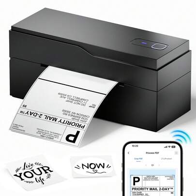 Phomemo PL70 Bluetooth Shipping Label Printer 4x6, Wireless Inkless Thermal Label Printer For Small Business, High-Speed High-Resolution Printing For Address And Warehouse Labels, Easy Setup, Compact Shipping Label Printer For Office And Warehouse Use