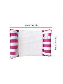 1 pieza Hamaca inflable de malla a rayas, silla flotante de agua para adultos, hamaca portátil para exteriores en múltiples colores, adecuada para playa, piscina, vacaciones, fiestas, relajación, accesorio fotográfico esencial de verano - multicolor - Ver 5