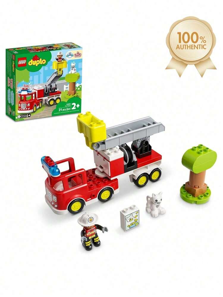 LEGO Xe đua địa hình Technic 42164, Bộ lắp ráp xe đua thực tế với động cơ 4 xi-lanh và hệ thống treo hoạt động, Đồ chơi đua xe phiêu lưu, Quà tặng cho trẻ em từ 8 tuổi trở lên, Đồ chơi STEM, Mô hình xe đua, Quà tặng mùa lễ hội/cưới + Xe cứu hỏa DUPLO 10969 – Xe cứu hỏa lắp ráp được với hình lính cứu hỏa, phụ kiện cứu hộ, Đồ chơi giáo dục, Quà tặng hàng đầu cho trẻ nhỏ từ 2 tuổi trở lên, Quà tặng mùa lễ hội/cưới - Nhiều màu - Xem 3