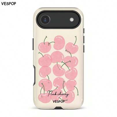Glänzende 2-in-1 Hartschalen Handyhülle mit romantischem rosa Kirschblüten Muster, kompatibel mit Samsung/ 11/12/13/14/15/16/17 Pro Max, Paar Geschenk
