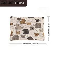 1 pieza Cojín de cama suave para mascotas con pintura artística de cachorro, esterilla lavable para jaula de perro apta para perros pequeños/medianos/grandes, esterilla reversible para cama de gato, para uso en las 4 estaciones - Multicolor - Ver 9