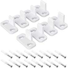 Hotop 8 Piezas Guía de Piso para Puerta de Granero Guía Inferior para Puerta Corredera Montaje en Piso Herrajes para Armario Corredera de Plástico Simple Montado en Pared Riel Inferior para Puertas - Blanco - Ver 2