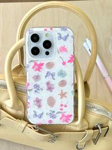 1 Pc, Ins Korean Small And Pure And Freshflowers Shell Mobile Phone Protection Shelliphone17 / Iphone17promax/Iphone16Promax/Iphone15pro/Iphone14 Iphone13/12/11fit As A Family/Friend/Sister/Girlfriend's Valentine'sday Gift/Birthday Gift/Mother's Day Gift. - Pink - View 2