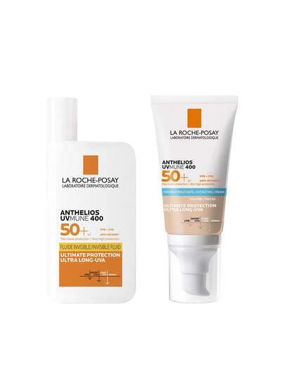 La Roche-Posay [Bundle] Anthelios UVMune 400 Invisible Fluid SPF50+ 50 ml + Tinted Sun Cream SPF50 50 ml